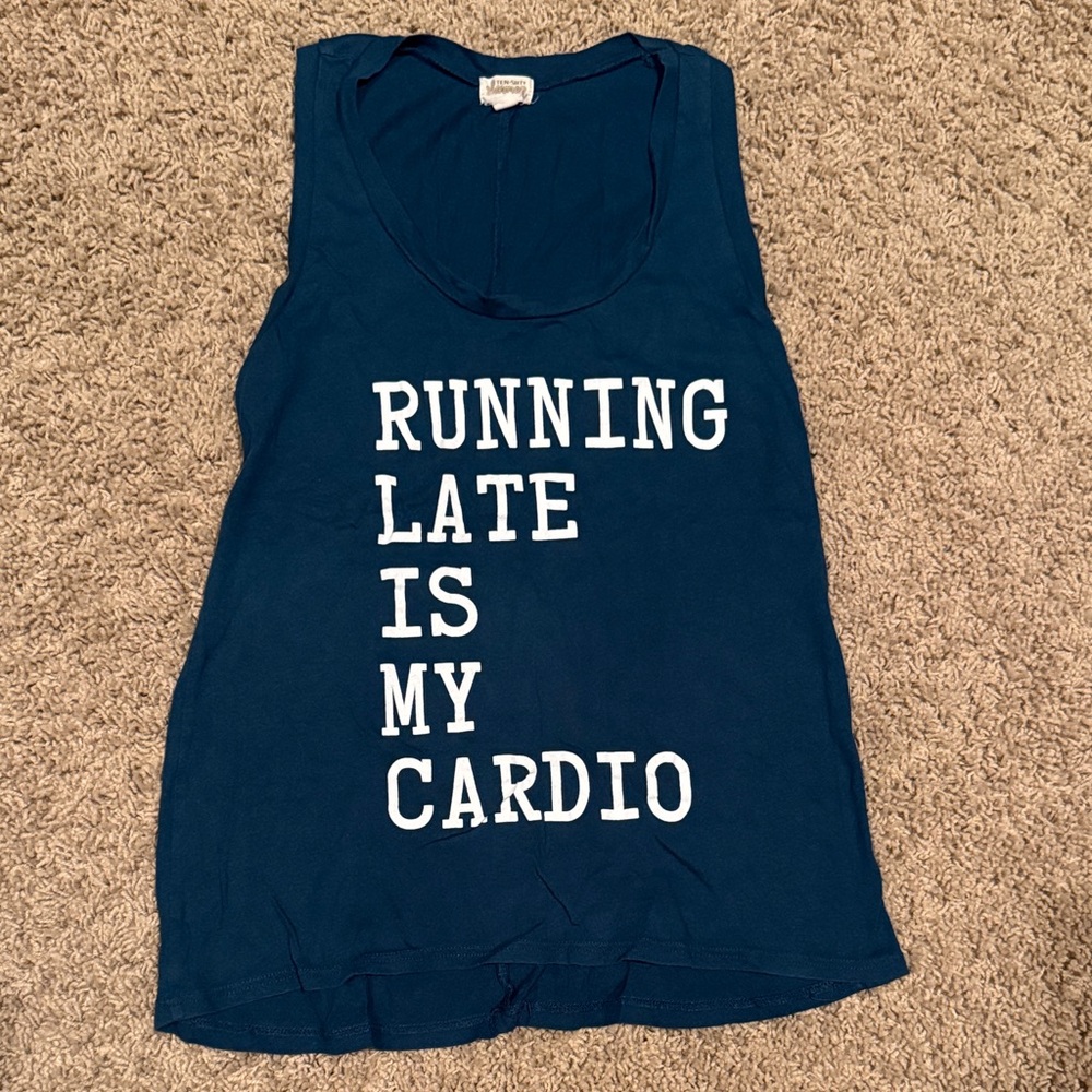 Blue Graphic Tank Top